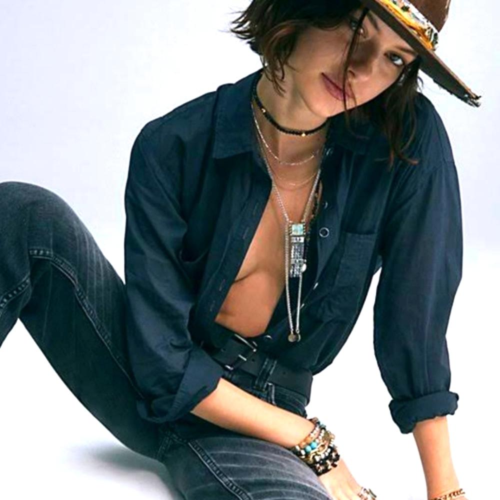 Free People Sheer Luck Shirt in Sunflower Seed